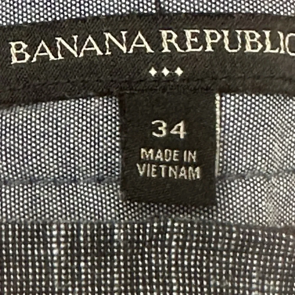 Banana Republic Shorts Mens 34 Grey Aiden Short Linen Cotton Blend Flat Front